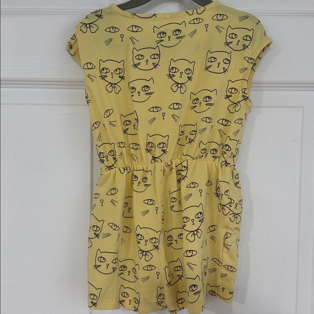 Mini Rodini Yellow Cat Pattern Romper - Picture 3 of 3